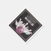 Cool Pink Bowling Party Paper Napkins Serviette (Ecke)