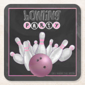 Cool Pink Bowling Party Untersetzer (Vorderseite)