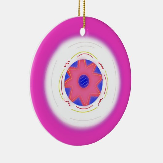 Cool Pink Frisbee Keramik Ornament (Rechts)