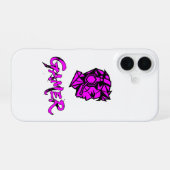 Cool Pink Geometric Gamer  iPhone 16 Hülle (Rückseite (Horizontal))