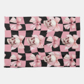 Cool Pink Kitchen Skeletton Halloween Geschirrtuch (Horizontal)