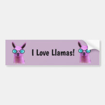 Cool Pink Llama! Autoaufkleber