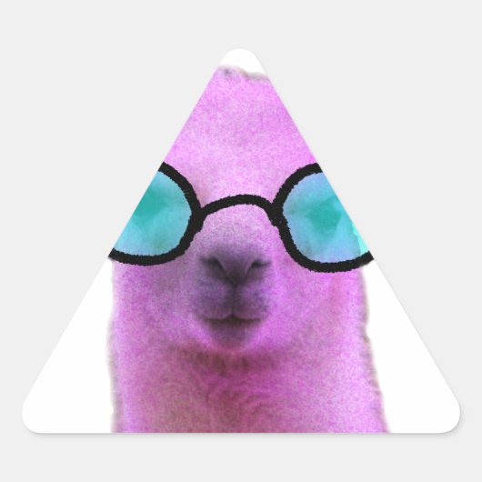 Cool Pink Llama! Dreieckiger Aufkleber (Vorderseite)