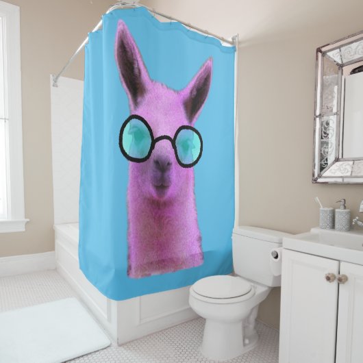 Cool Pink Llama! Duschvorhang (Beispiel)