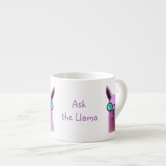 Cool Pink Llama! Espressotasse (Vorderseite Rechts)