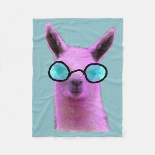 Cool Pink Llama! Fleecedecke (Vorderseite)