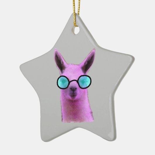 Cool Pink Llama! Keramik Ornament (Links)