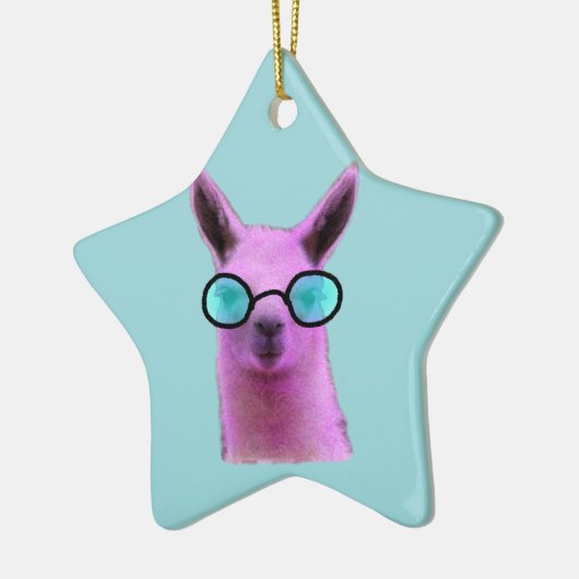 Cool Pink Llama! Keramik Ornament (Links)