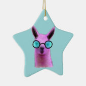 Cool Pink Llama! Keramik Weihnachtsschmuck (Rechts)