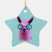 Cool Pink Llama! Keramik Weihnachtsschmuck (Vorne)