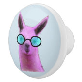 Cool Pink Llama! Keramikknauf (Rechts)