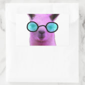 Cool Pink Llama! Rechteckiger Aufkleber (Tasche)