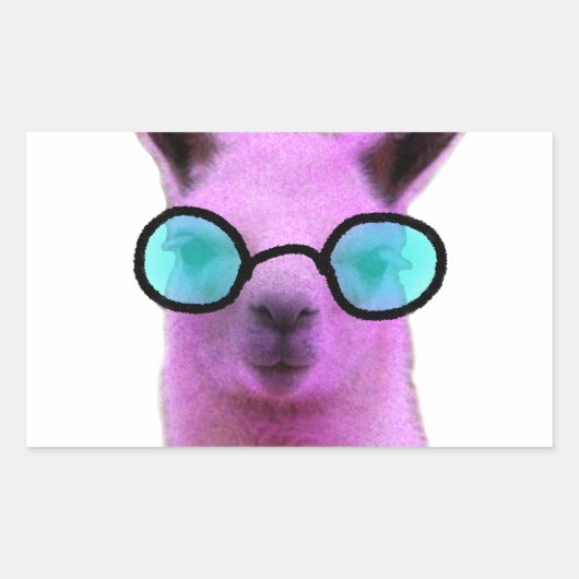 Cool Pink Llama! Rechteckiger Aufkleber (Vorderseite)
