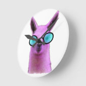 Cool Pink Llama! Runde Wanduhr (Winkel)