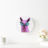Cool Pink Llama! Runde Wanduhr (Zuhause)