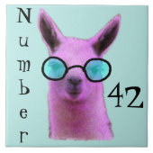 Cool Pink Llama! Seitennummer Fliese (Vorderseite)
