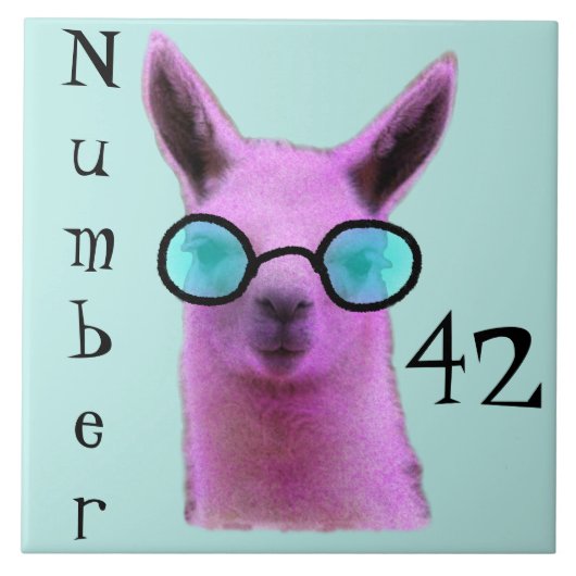 Cool Pink Llama! Seitennummer Fliese (Vorderseite)