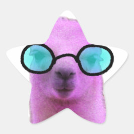Cool Pink Llama! Stern-Aufkleber