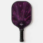 Cool Pink Neon Sternexplosion Individuelle Name Er Pickleball Schläger (Vorderseite)