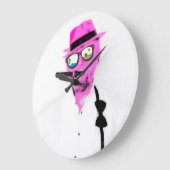 Cool Pink Typ Uhr! Große Wanduhr (Winkel)