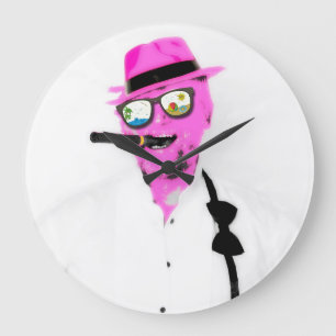 Cool Pink Typ Uhr! Große Wanduhr