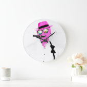 Cool Pink Typ Uhr! Große Wanduhr (Zuhause)