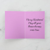 Cool Pink Weihnachtslama! Weihnachtskarte Karte (Innenseite)