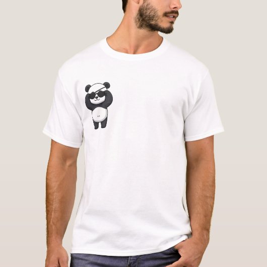 Cool Pirate Panda Cartoon T-Shirt (Vorderseite)