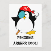Cool Pirate Penguin Postkarte (Vorderseite)