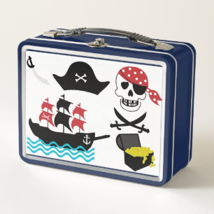 Cool Pirate Skull Metall Lunch Box