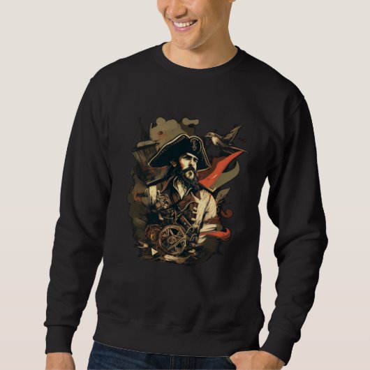 Cool Pirate with Beard Sweatshirt (Vorderseite)