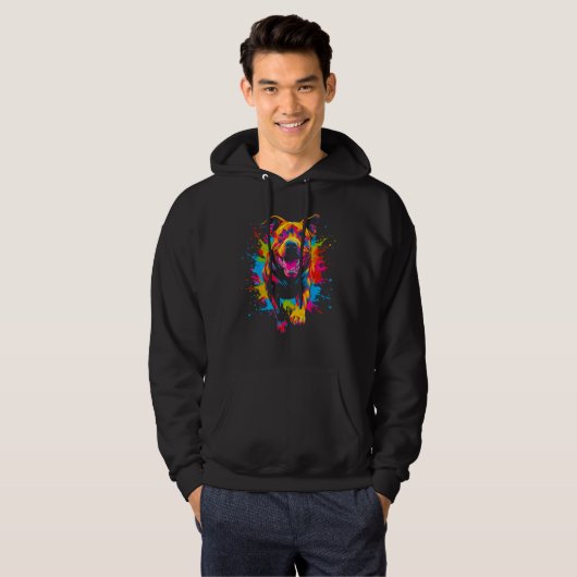 Cool Pitbull Dog Design Hoodie (Vorne ganz)