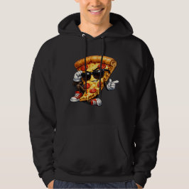 Cool Pizza Slice Mascot with Sunglasses Art Hoodie