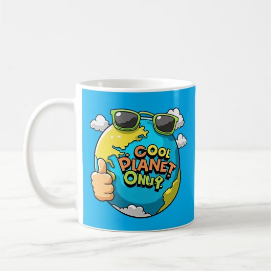 Cool Planet Kaffee Tasse Fun Earth Cartoon Öko Gif (Links)