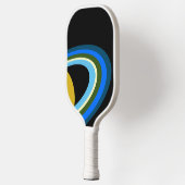 Cool Planet Saturn Farbige Ringe Schwarzer Raum Pickleball Schläger (Links)