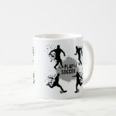 Cool Play Soccer Silhouetten Kaffeetasse (VorderseiteRechts)