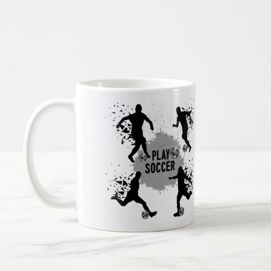 Cool Play Soccer Silhouetten Kaffeetasse (Links)