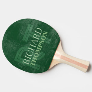Cool Player Green Monogram (Name + Initiale) Tischtennis Schläger