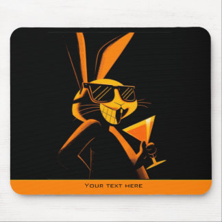 Cool Playful Retro Poster Rabbit Nightclub Mood Mousepad