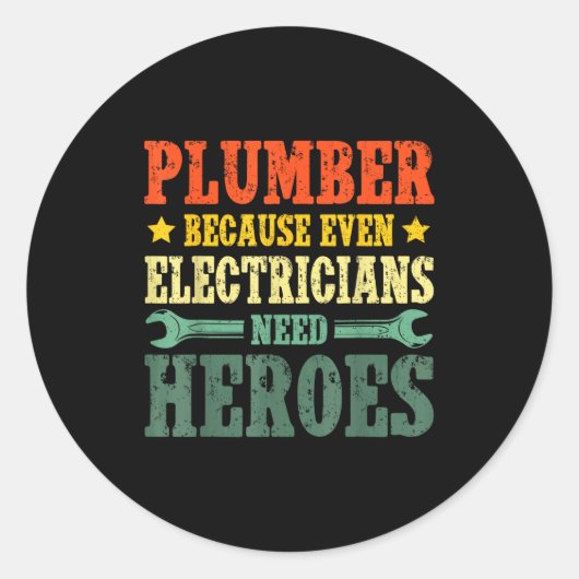 Cool Plumber Costume For Men Women Plumbing Tool P Runder Aufkleber (Vorderseite)