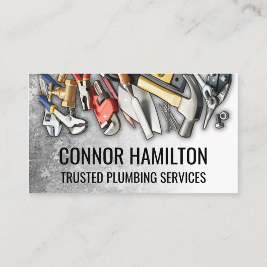 Cool Plumbing Tools Illustration Visitenkarte (Rückseite)