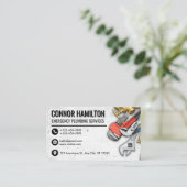 Cool Plumbing Tools Illustration Visitenkarte (Stehend Vorderseite)