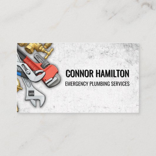 Cool Plumbing Tools Illustration Visitenkarte (Rückseite)