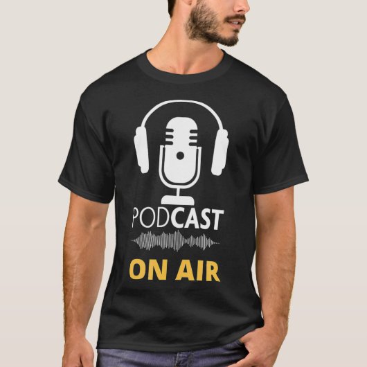 Cool Podcasting Podcaster Recording Microphone Ear T-Shirt (Vorderseite)
