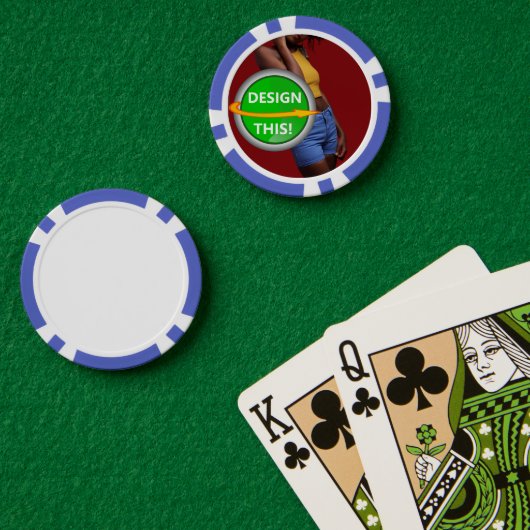 COOL! Poker Chips - Blau - kundenspezifisch (Pokertisch (doppelt))