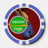 COOL! Poker Chips - Blau - kundenspezifisch (Vorderseite)