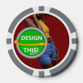 COOL! Poker Chips - Graue - kundenspezifisch (Vorderseite)