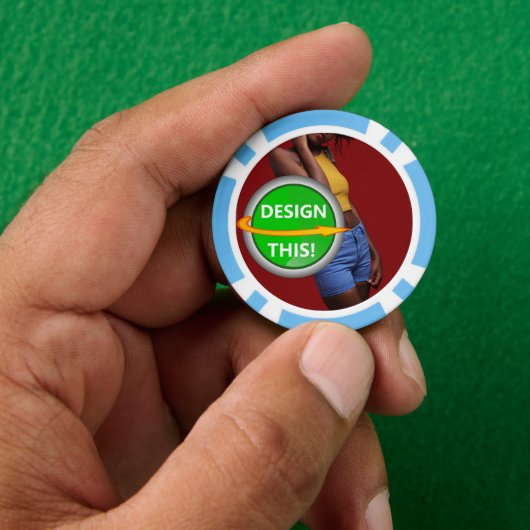 COOL! Poker Chips - Light Blue - Custom (Hand)