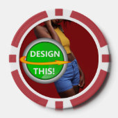 COOL! Poker-Chips - Rot - Kundenspezifisch Pokerchips (Vorderseite)
