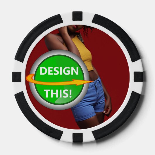 COOL! Poker Chips - Schwarz - Benutzerdefiniert (Vorderseite)